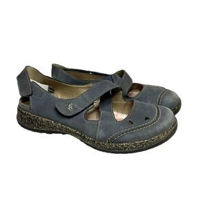Rieker Antistress Mary Jane Sandals Hook and Loop Loafers Blue Women Size 7​